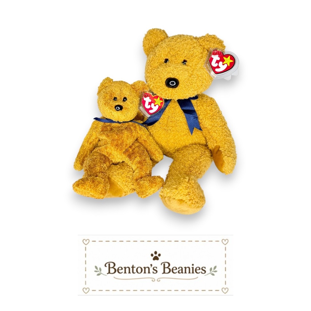 Fuzz the Bear Beanie Baby & Beanie Buddy | Cozy Classic 🧸 | Mint Heart Tags ⭐